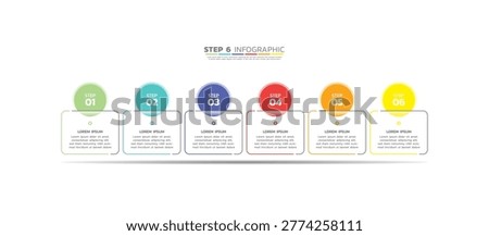 Presentation business abstract background infographic template colorful step 6
