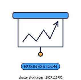 Presentation business board icon. Flat vector illustration concept.