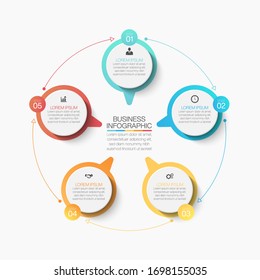 Presentation Business circle infographic template with 5 options.