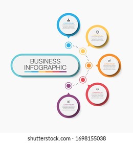 Presentation Business circle infographic template with 5 options.