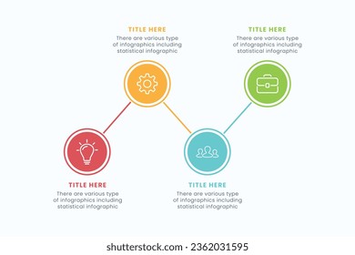 Presentation Business Circle Infographic Template With 4 Step Elements Vector illustration.