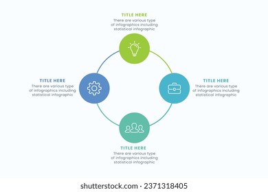 Presentation Business Circle Infographic Template With 4 Step Elements Vector Illustration
