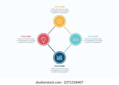 Presentation Business Circle Infographic Template With 4 Step Elements Vector Illustration