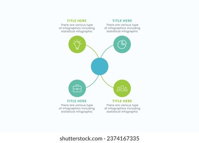 Presentación Plantilla Infográfica de Círculo Empresarial Con Ilustración De Vector De 4 Elementos Paso
