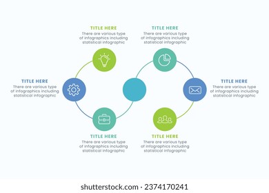 Presentation Business Circle Infographic Template With Six Step Elements Vector Illustration
