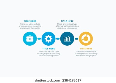 Presentación Plantilla Infográfica de Círculo Empresarial Con Ilustración De Vector De 4 Elementos Paso