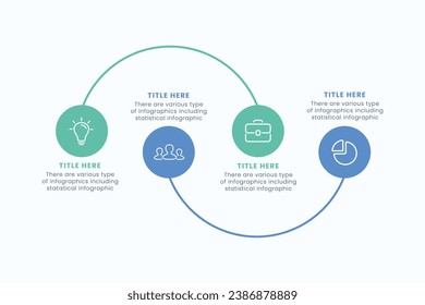 Presentation Business Circle Infographic Template With 4 Step Elements Vector Illustration