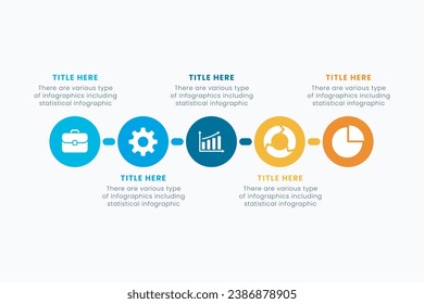 Presentation Business Circle Infographic Template With 5 Step Elements Vector Illustration