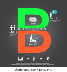 presentation business cocept with charactor B vector