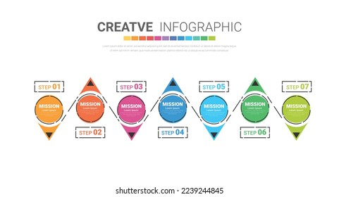 Presentation business concept with 7 steps, Timeline business for 7 day for week, Can be used for workflow layout, diagram, business step options, banner, web design. Vector eps 10.