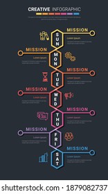 Presentation business concept with 7day for week, Can be used for workflow layout, diagram, business step options, banner, web design. Vector eps 10.