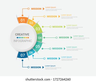 Presentation business concept with 7steps for week, Timeline business for 7 day, Can be used for workflow layout, diagram, business step options, banner, web design. Vector eps 10.