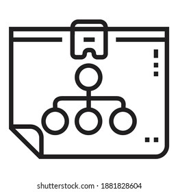 Presentation Business Connection Structure Flat Icon Isolated On White Background