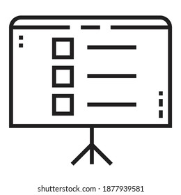 Presentación Lista De Objetivos De Negocio Icono Plano Aislado En Fondo Blanco
