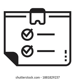 Checkliste für die Präsentation der Geschäftsziele - flaches Symbol einzeln auf weißem Hintergrund