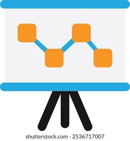 Presentación Icono de gráfico de negocios Ilustración plana de Vector