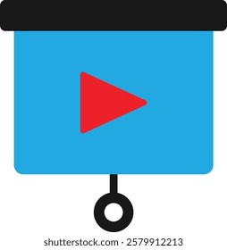 Presentation Business Graph Icon Vector Flat Illustration