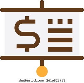 Presentation Business Graph Icon Vector Flat Illustration