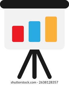 Presentation Business Graph Icon Vector Flat Illustration
