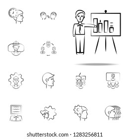 presentation, business hand drawn icon. business icons universal set for web and mobile