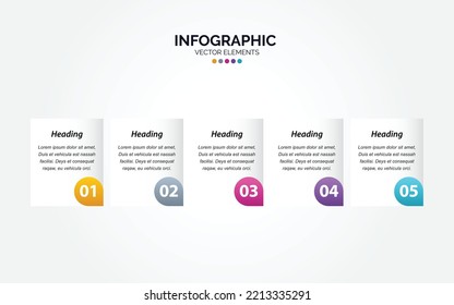 Plantilla de presentación Infografía horizontal con 5 opciones
