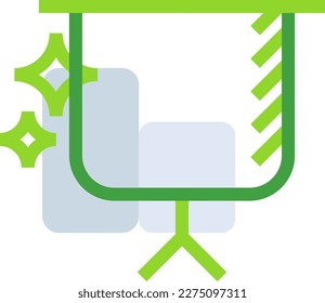 Presentation business icon collection with green outline style. symbol, set, web, line, technology, internet, design. Vector Illustration