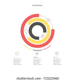 Presentation business infographic circle with 3 options. Vector illustration.EPS10