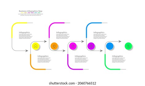Presentation business infographic  circle colorful with 6 step