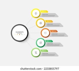 Presentation business infographic circle elements 5 step