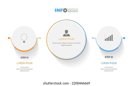 presentation business infographic circle template with 2 options