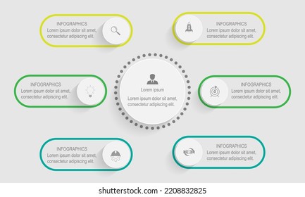 presentation business infographic circle template with 6 option