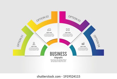 Presentation business infographic colorful with 4 step