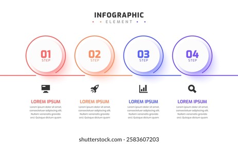 Presentation Business Infographic Design Elegant Professional Template with 4 Option Icons