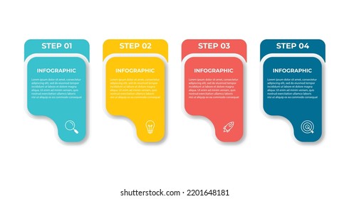 Presentation business infographic design template 4 step