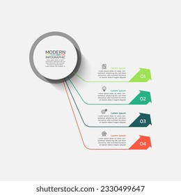 Plantilla de diseño de infografía de negocios de presentación con 4 pasos