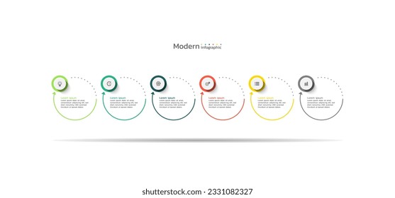 Presentation business infographic design template with 6 steps