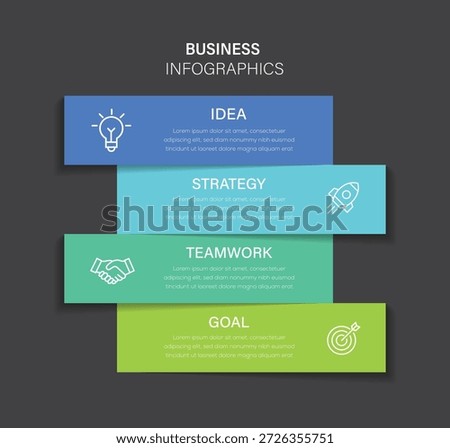Presentation Business infographic design template with 4 options, steps or processes. 