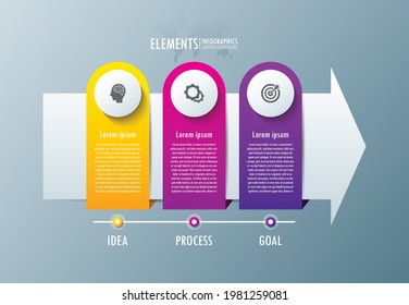 Presentation business infographic  elements with 3 step