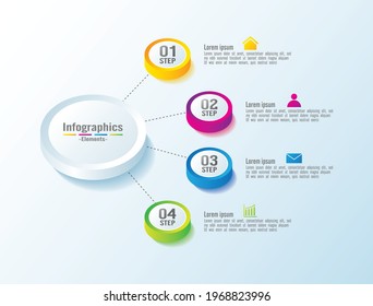 Presentation business infographic elements with 4 step