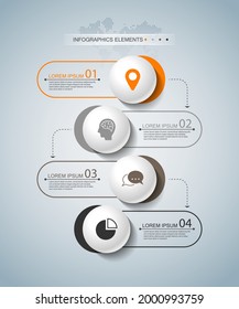 Presentation business infographic  elements with 4 step