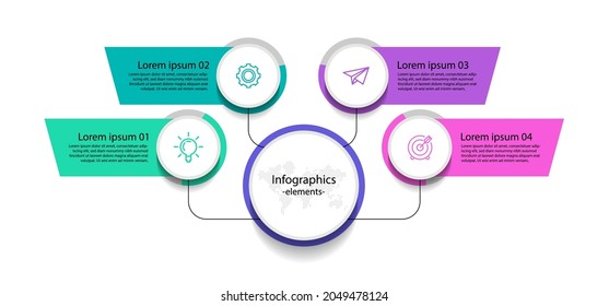 Presentation business infographic  elements  with 4 step