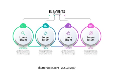 Presentation business infographic elements with 4 step