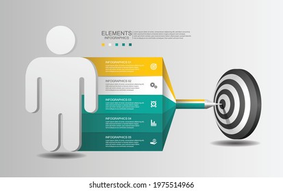 Presentation business infographic  elements with 5 step