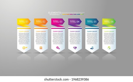 Presentation business infographic elements with 6 step
