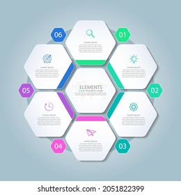 Presentation business infographic elements  with 6 step