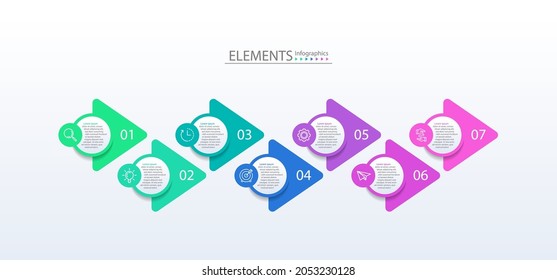 Presentation business infographic  elements with 7 step