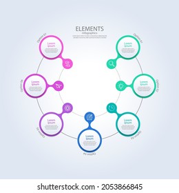 Presentación de elementos de infografía de negocios con 7 pasos