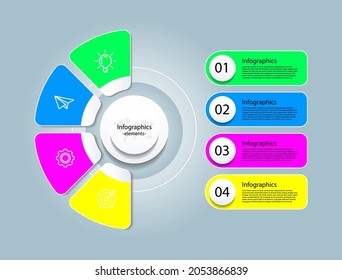 Presentation business infographic elements colorful with 4 step