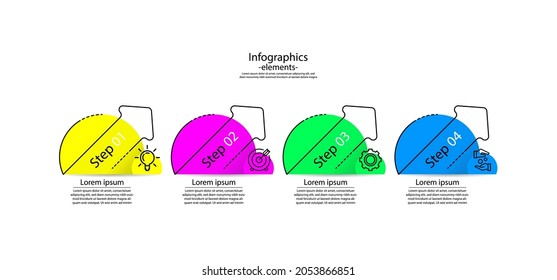 Presentation business infographic elements colorful with 4 step