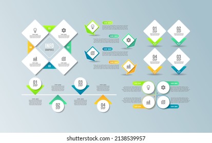 Presentation business infographic elements gradient  collection